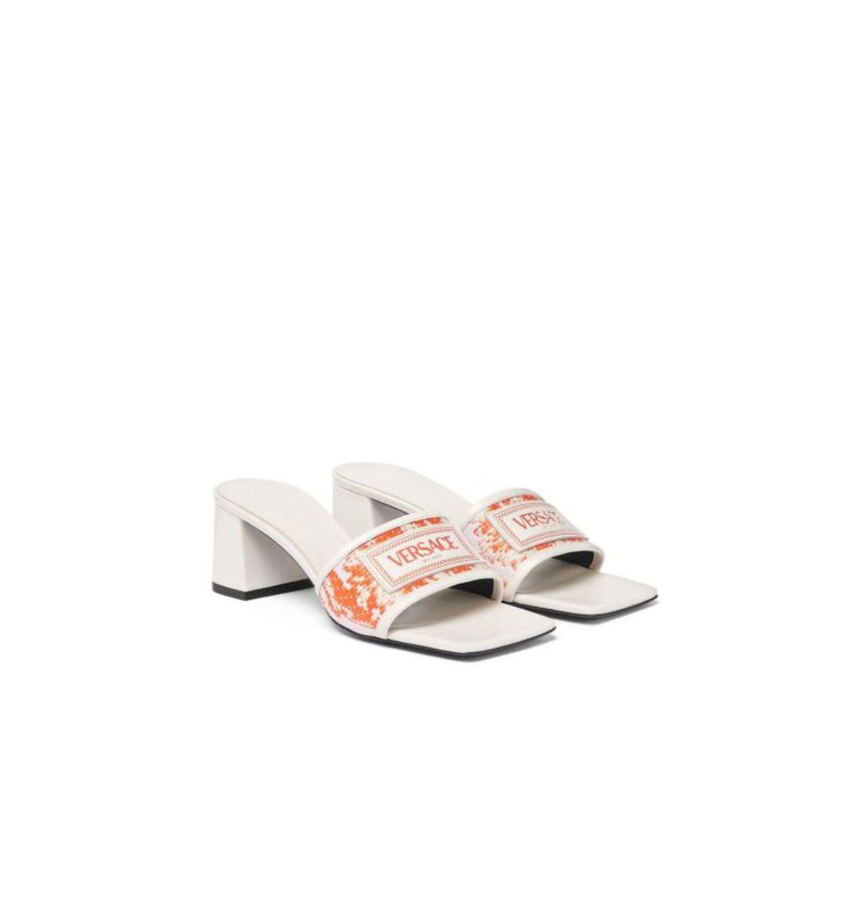 Versace Versace Theia Barocco Raffia Mules 55mm SIZE 35.5 Size ONE SIZE - 2 Thumbnail