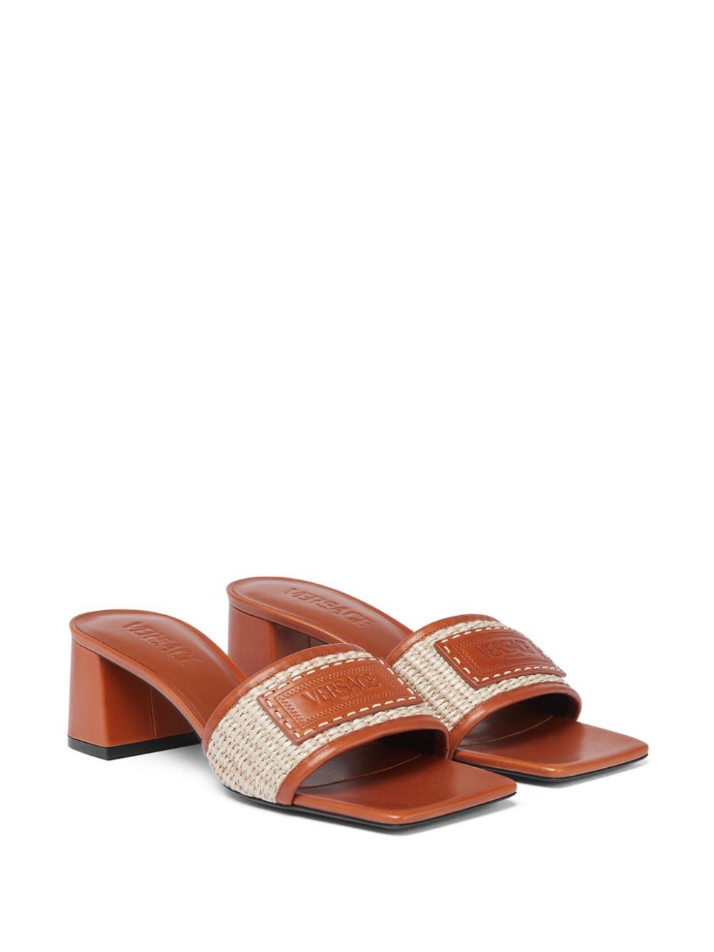 Versace Versace Theia Barocco Raffia Mules SIZE 38 Size ONE SIZE - 2 Thumbnail