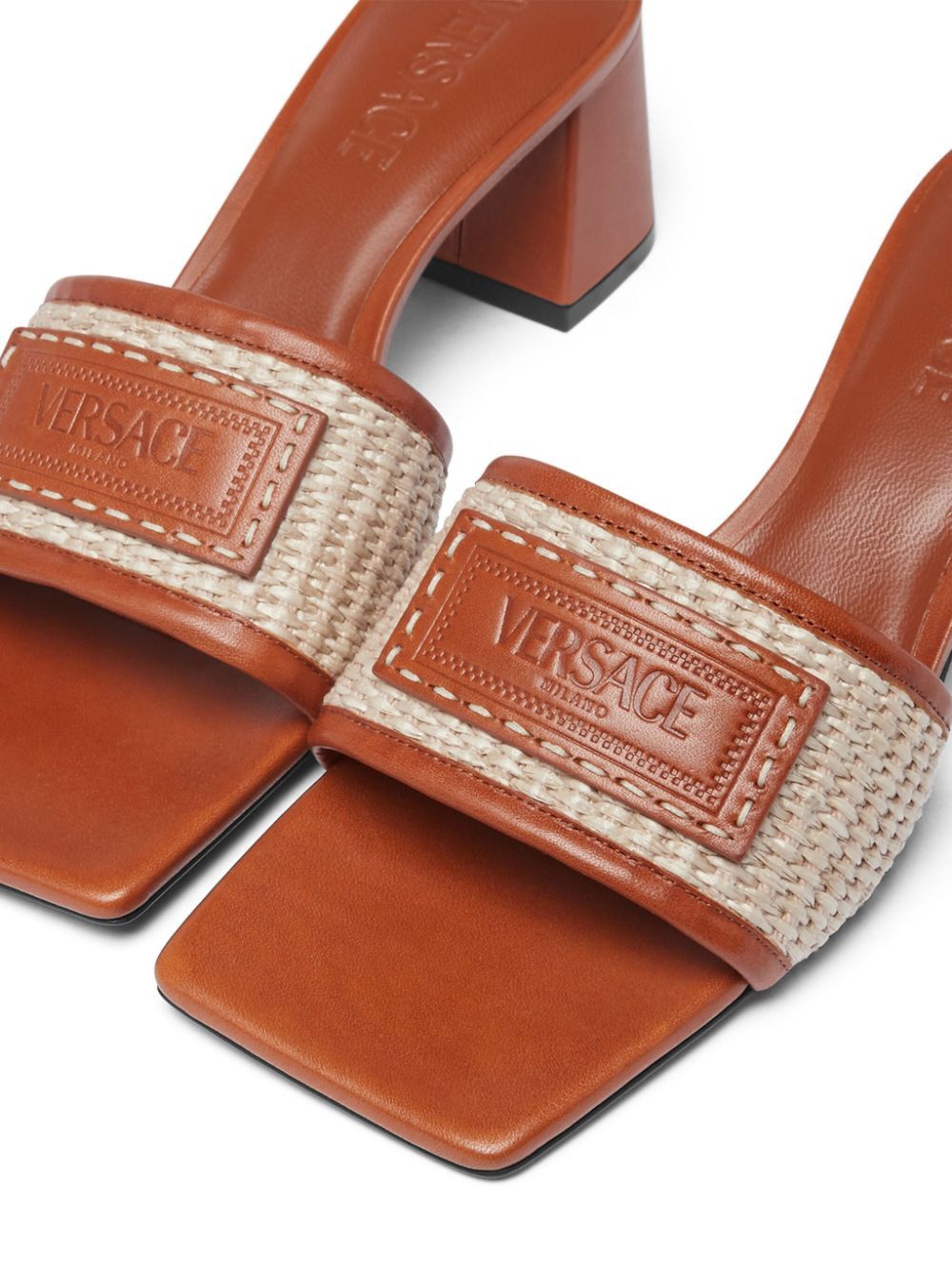 Versace Versace Theia Barocco Raffia Mules SIZE 37.5 Size ONE SIZE - 4 Thumbnail