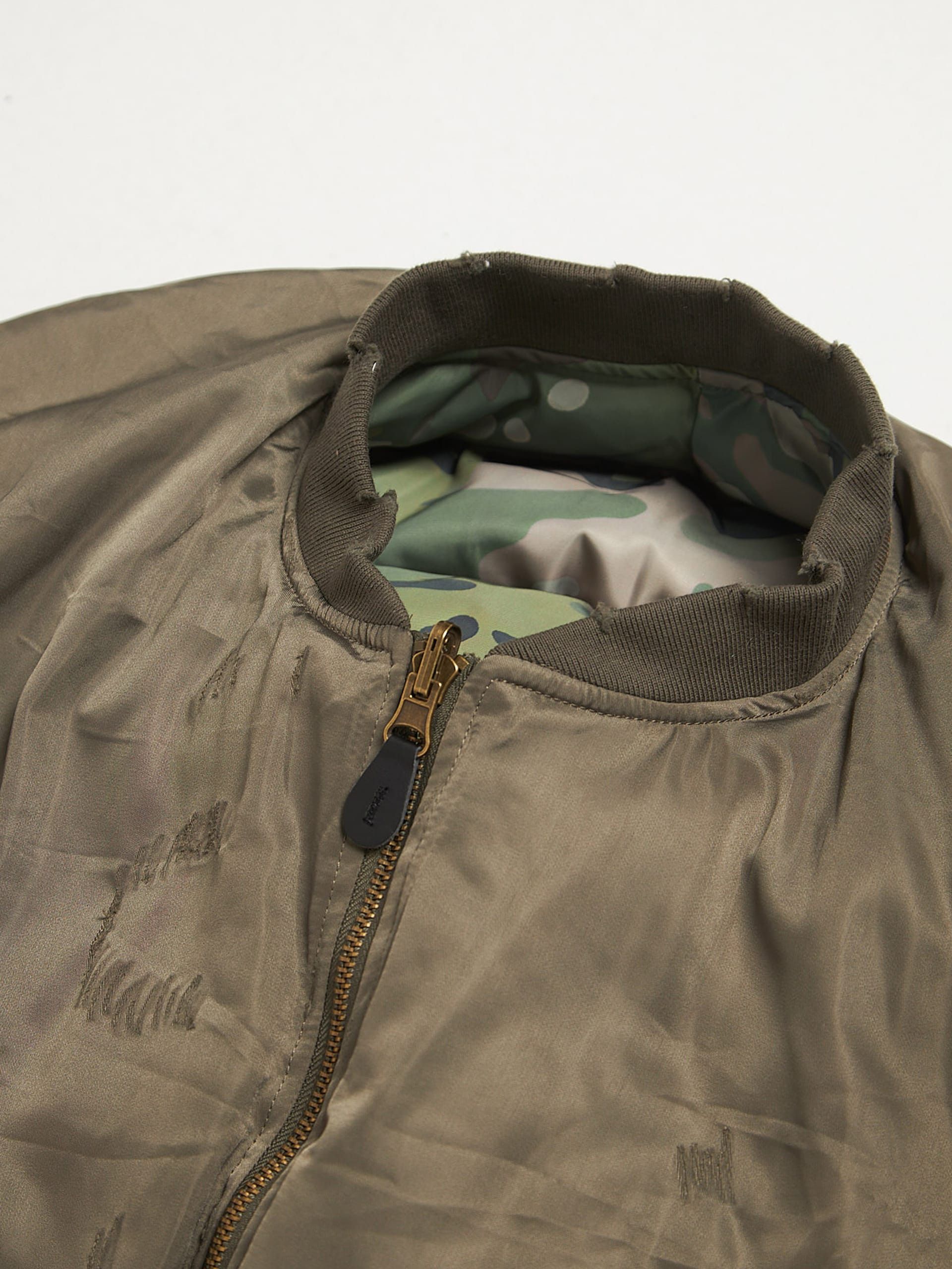 PROJECT G/R Reversible Puffer Bomber Jacket - Khaki Size US S / EU 44-46 / 1 - 5 Thumbnail
