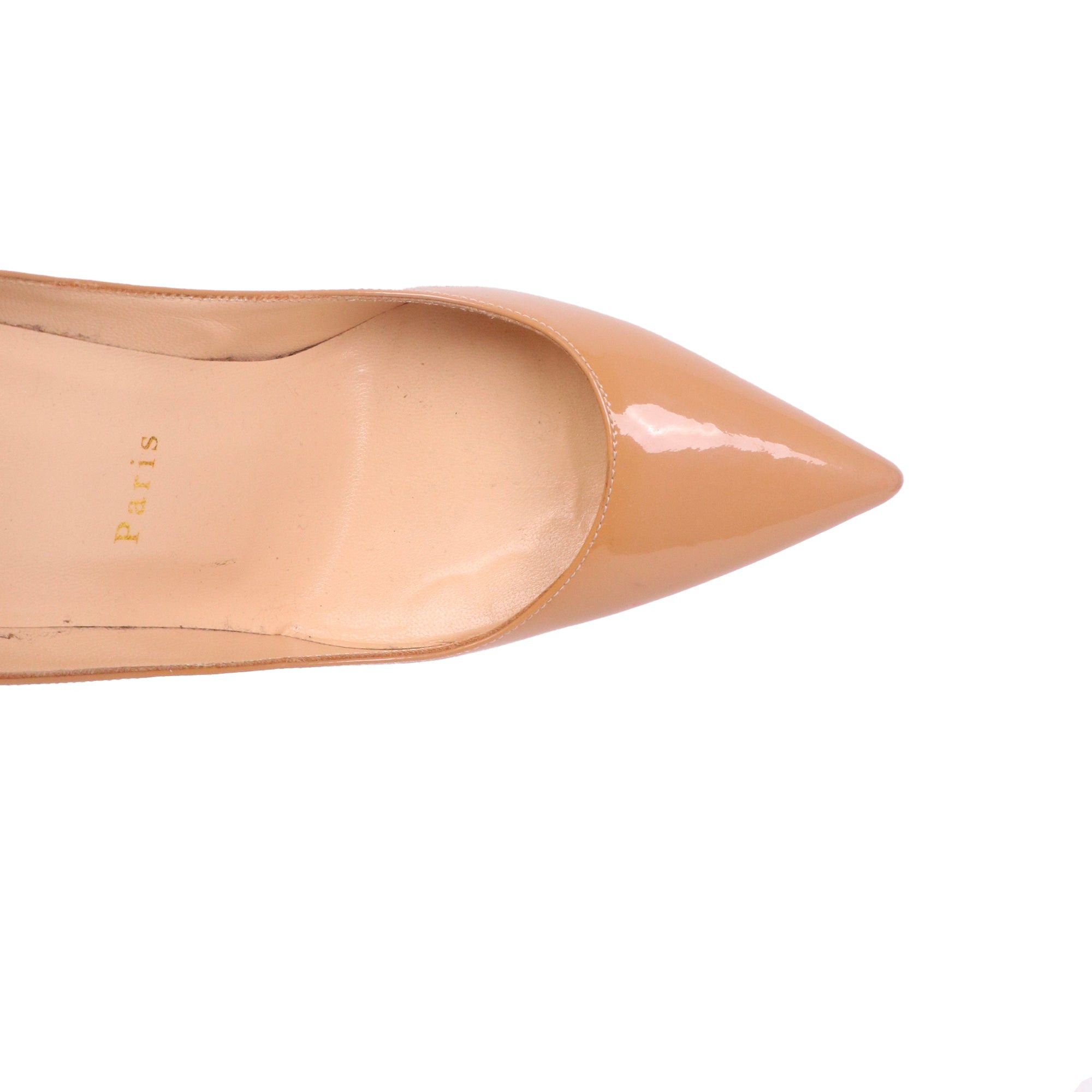 Christian Louboutin LOUBOUTIN - Kate Louboutin pumps in smooth beige patent leather (T36.5) Size US 5.5 / IT 35.5 - 3 Thumbnail