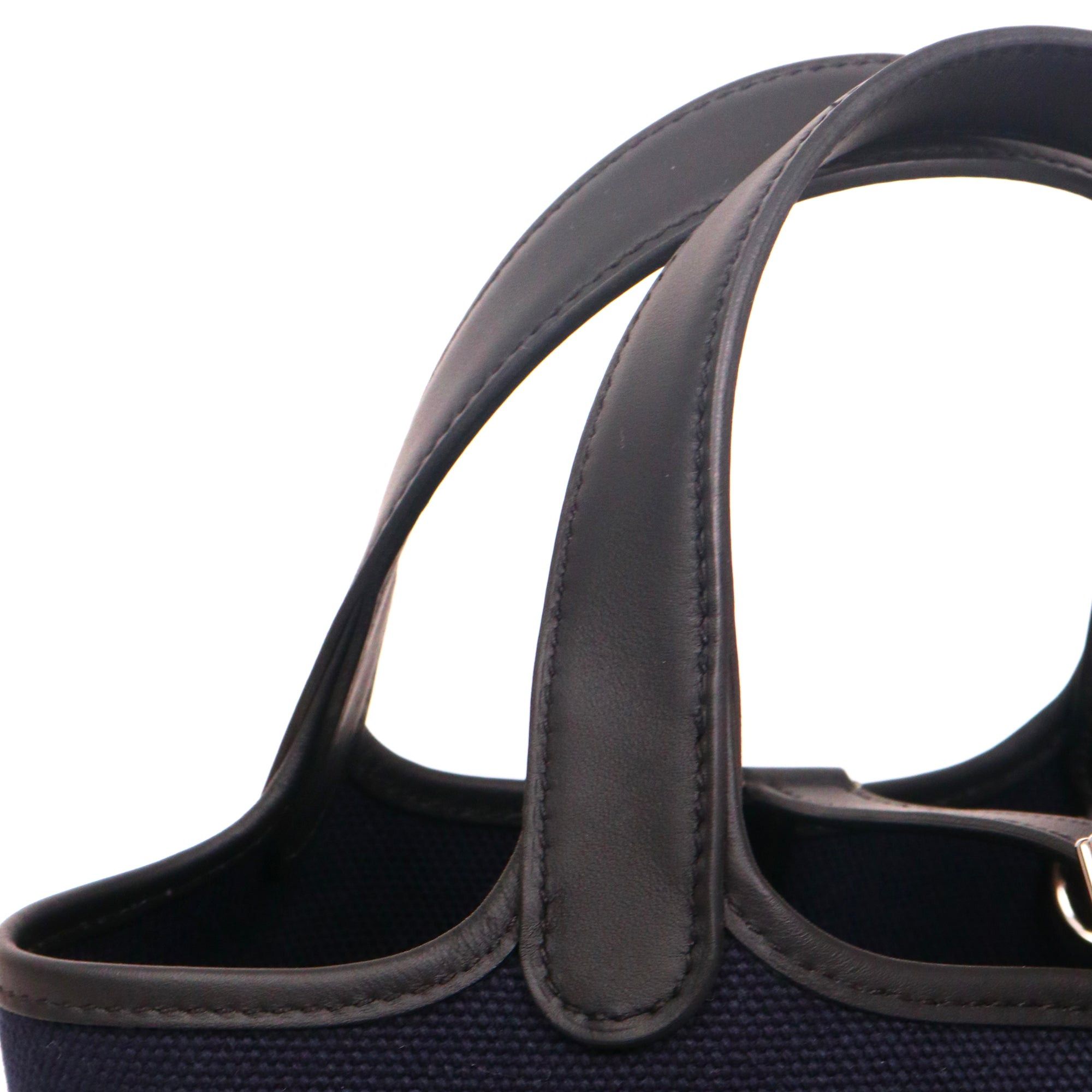 Hermes HERMÈS - Hermès Picotin Cargo 18 handbag in navy blue canvas Size ONE SIZE - 6 Thumbnail