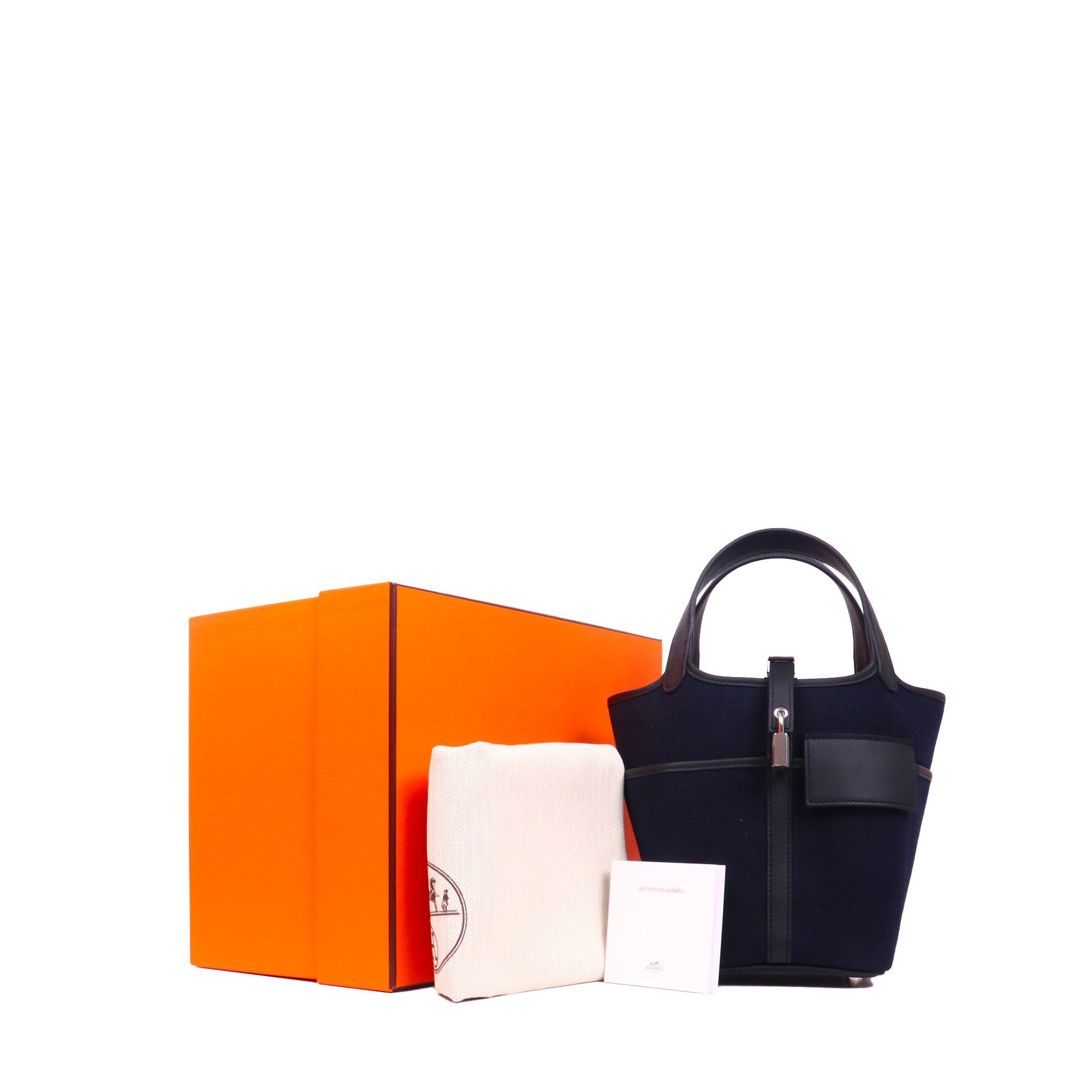 Hermes HERMÈS - Hermès Picotin Cargo 18 handbag in navy blue canvas Size ONE SIZE - 9 Thumbnail