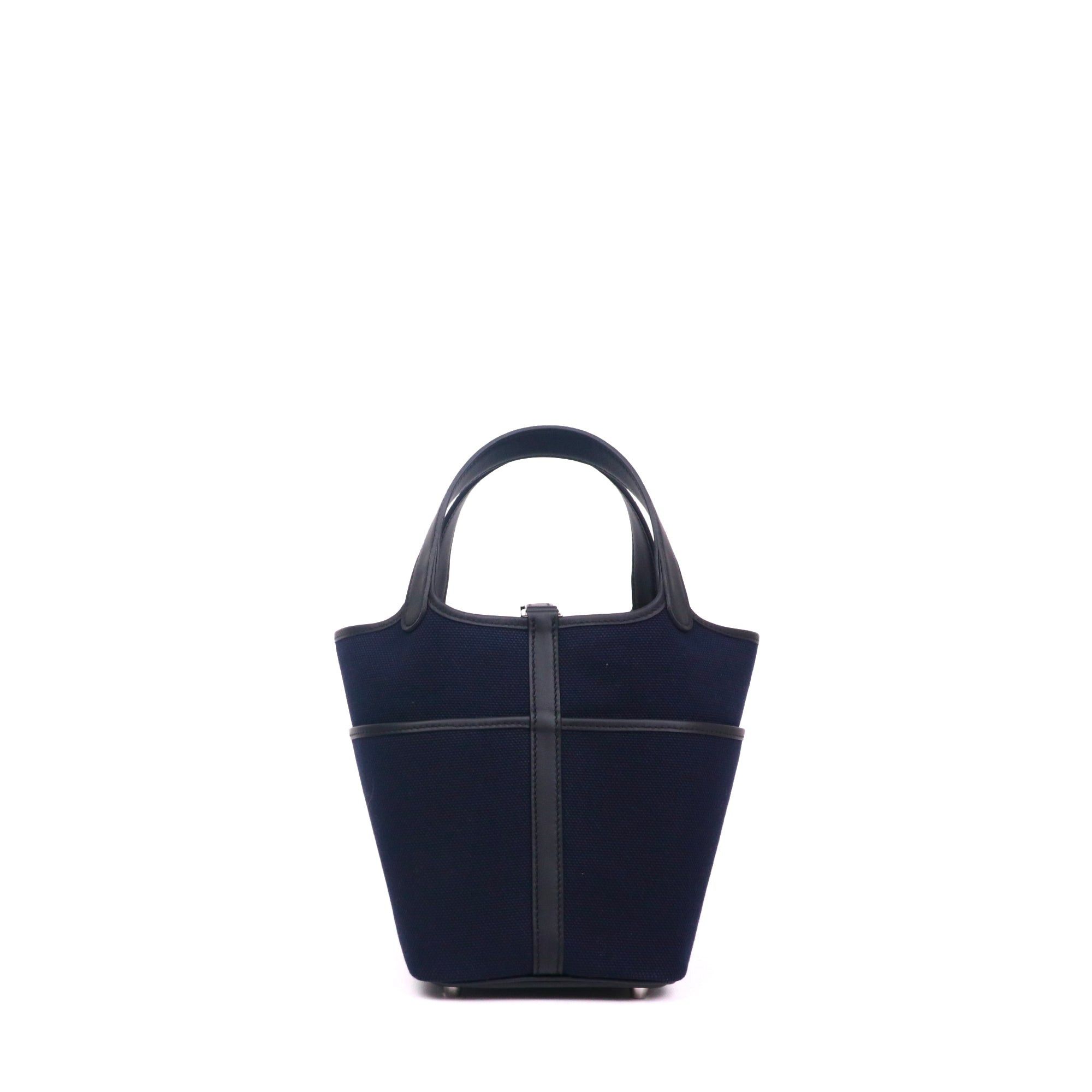 Hermes HERMÈS - Hermès Picotin Cargo 18 handbag in navy blue canvas Size ONE SIZE - 3 Thumbnail