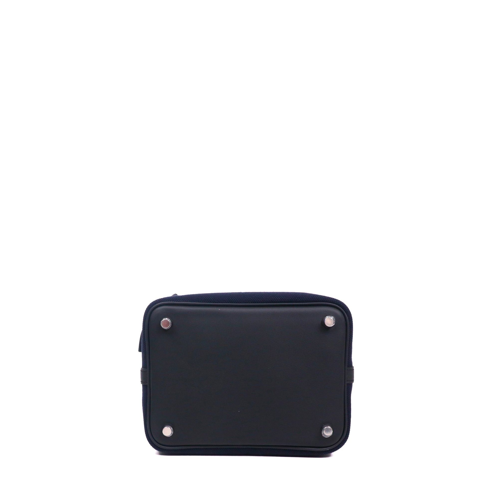 Hermes HERMÈS - Hermès Picotin Cargo 18 handbag in navy blue canvas Size ONE SIZE - 4 Thumbnail