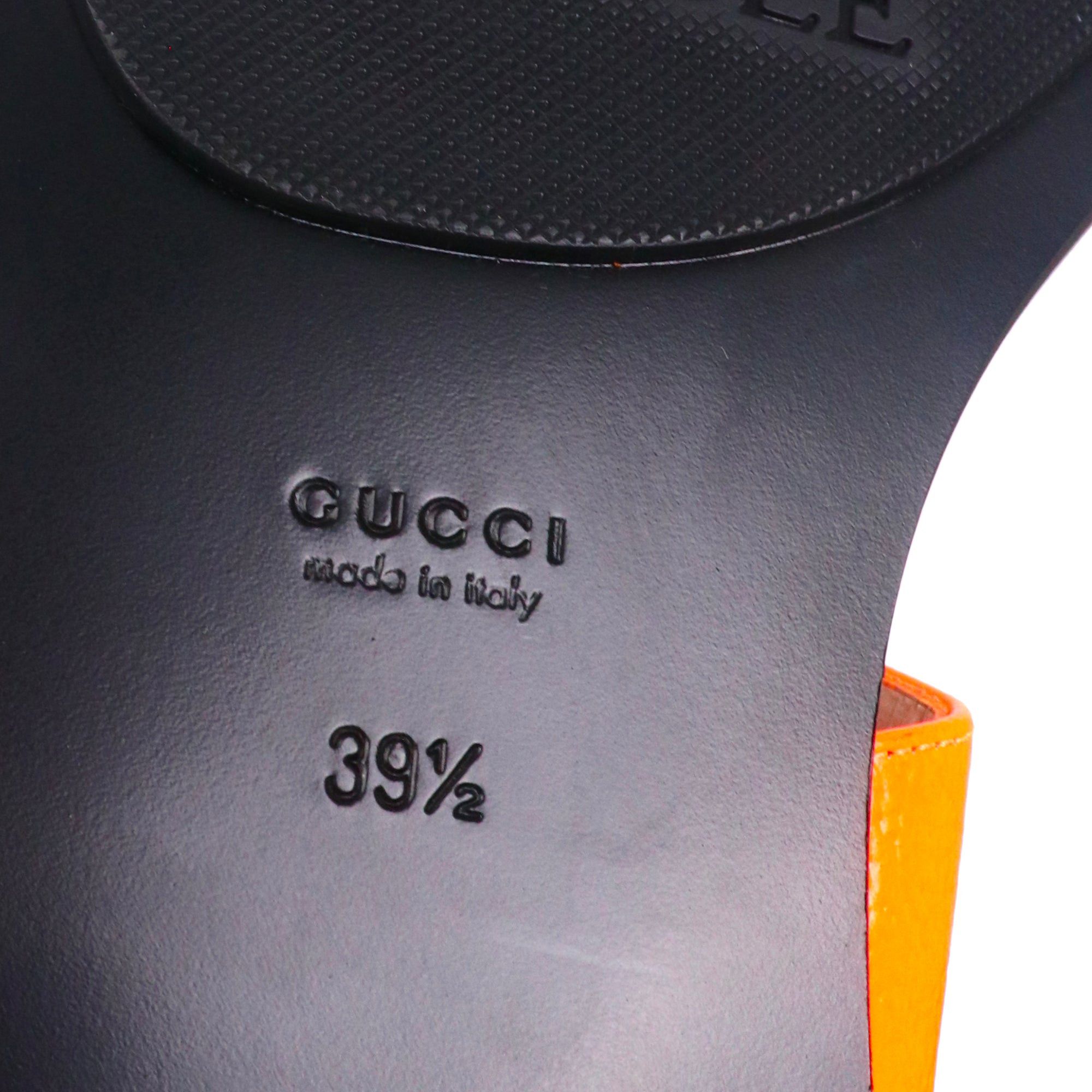 Gucci GUCCI - Marmont Par Amour Gucci sandals in neon orange grained leather (T39.5) Size US 8.5 / IT 38.5 - 6 Thumbnail