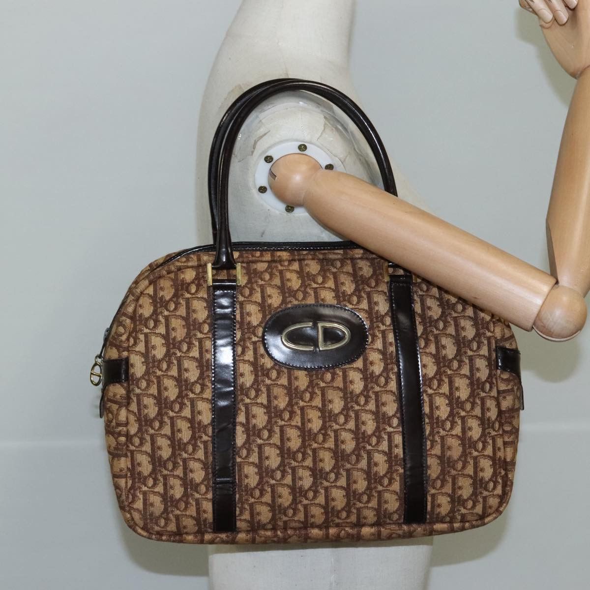 Dior Trotter Brown Canvas Handbag (Pre-Owned) Size ONE SIZE - 15 Thumbnail