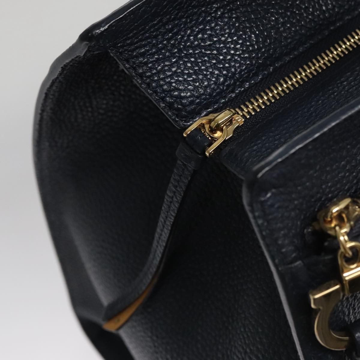 Salvatore Ferragamo Amy Navy Leather Tote Bag (Pre-Owned) Size ONE SIZE - 10 Thumbnail