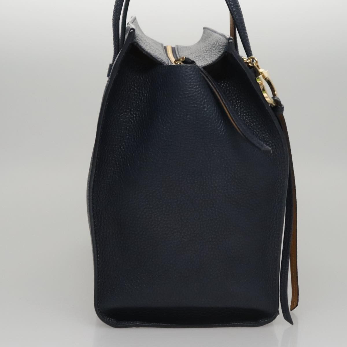 Salvatore Ferragamo Amy Navy Leather Tote Bag (Pre-Owned) Size ONE SIZE - 4 Thumbnail
