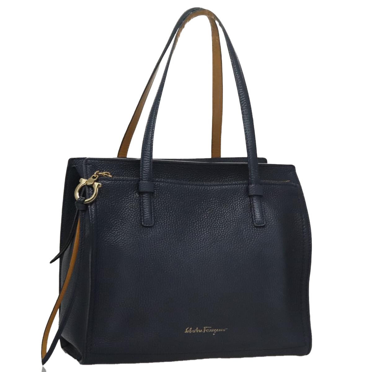 Salvatore Ferragamo Amy Navy Leather Tote Bag (Pre-Owned) Size ONE SIZE - 16 Thumbnail