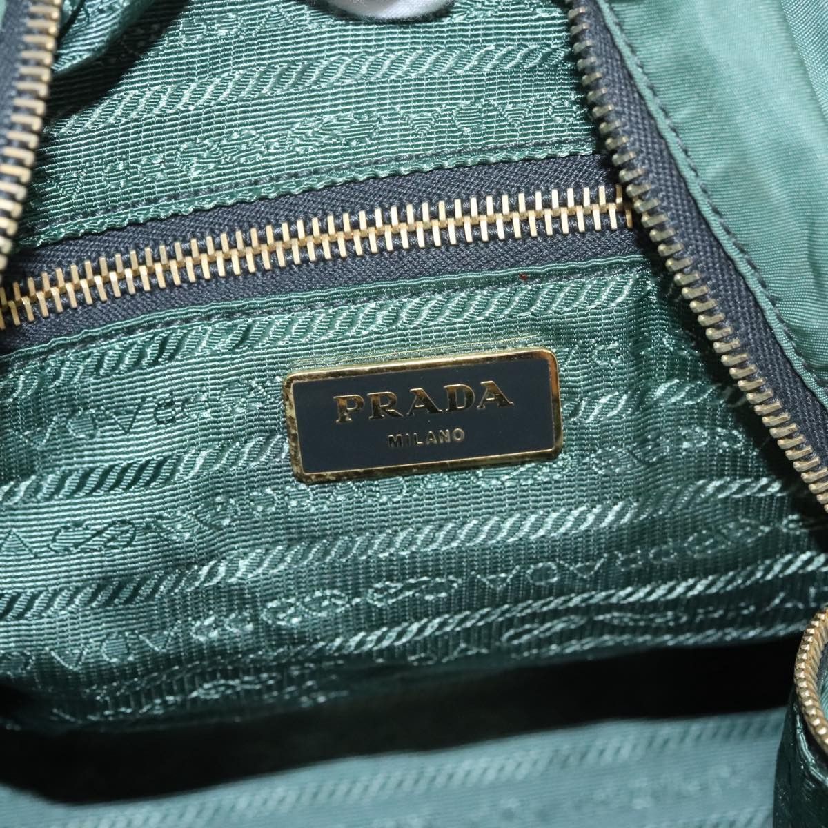 Prada Tessuto Green Synthetic Travel Bag (Pre-Owned) Size ONE SIZE - 9 Thumbnail