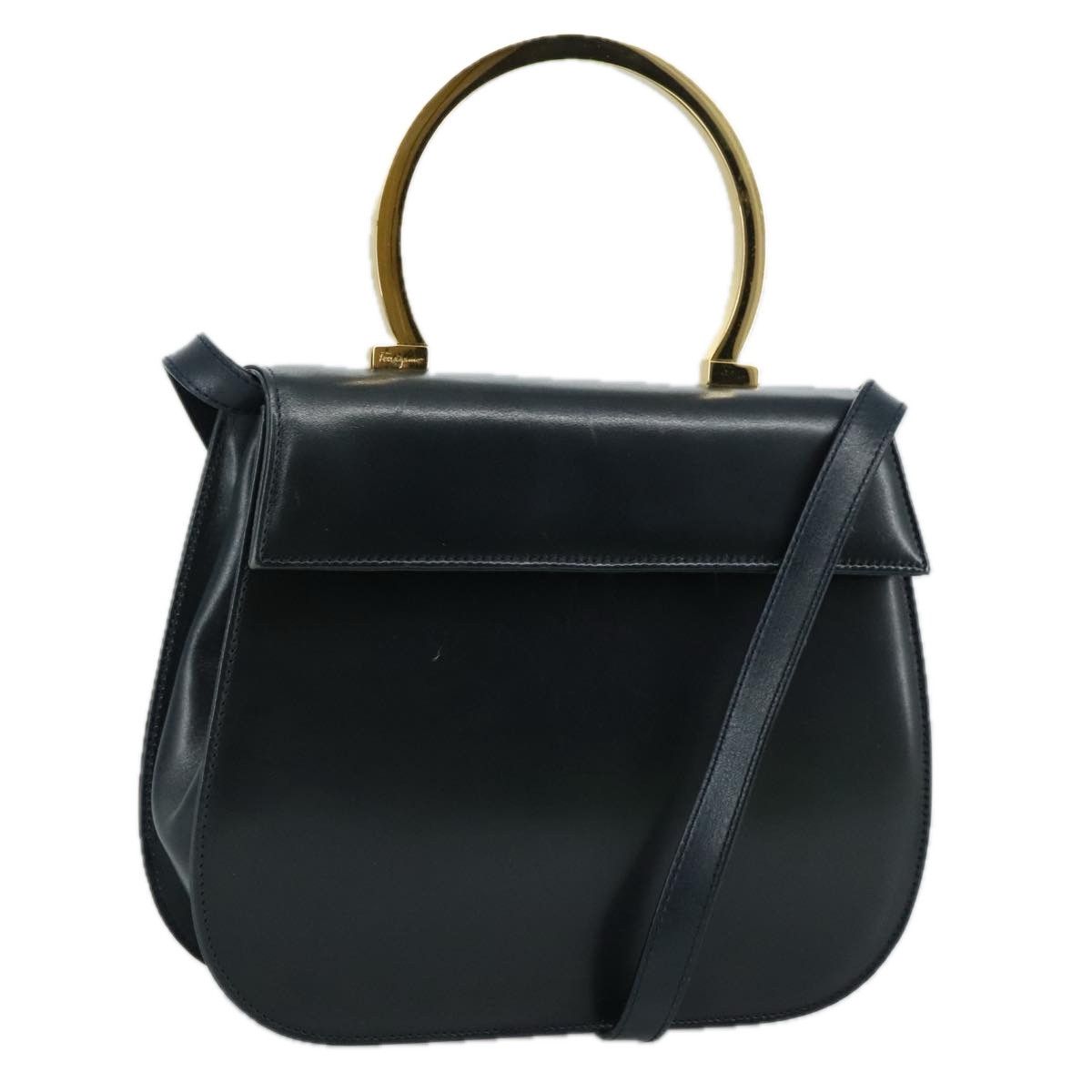 Salvatore Ferragamo Black Leather Handbag (Pre-Owned) Size ONE SIZE - 15 Thumbnail