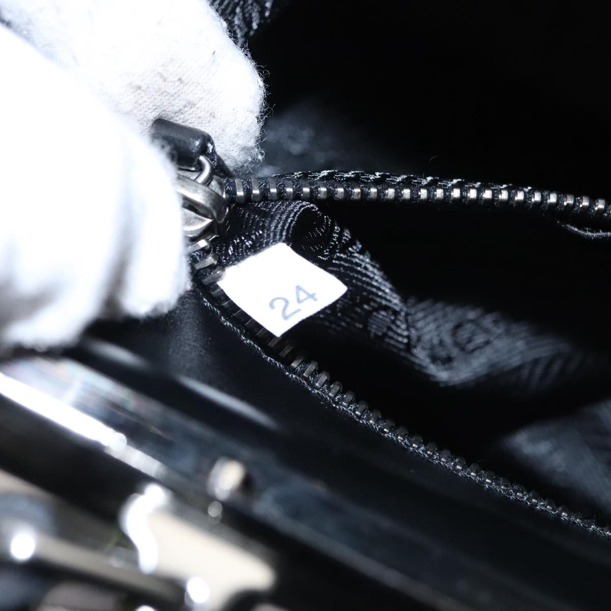 Prada Flame Black Leather Handbag (Pre-Owned) Size ONE SIZE - 13 Thumbnail