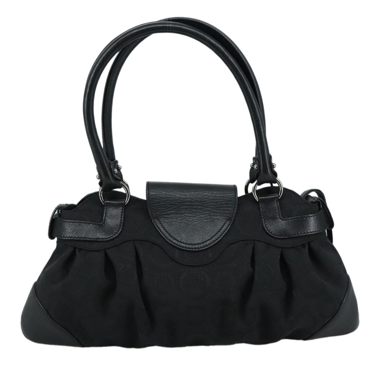 Salvatore Ferragamo Marisa Black Canvas Handbag (Pre-Owned) Size ONE SIZE - 2 Thumbnail