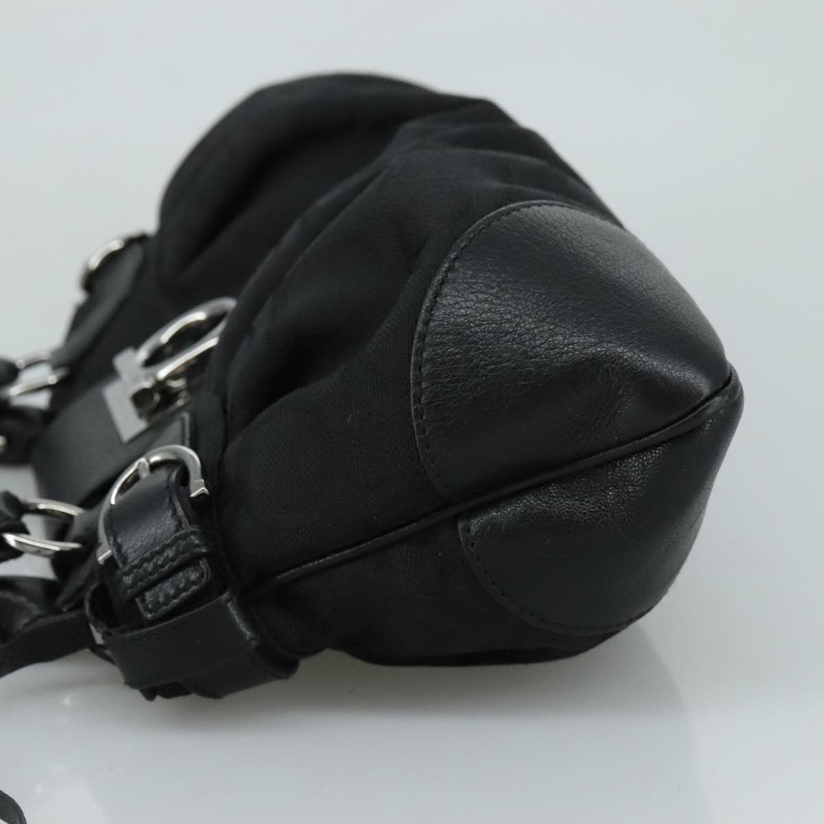 Salvatore Ferragamo Marisa Black Canvas Handbag (Pre-Owned) Size ONE SIZE - 4 Thumbnail