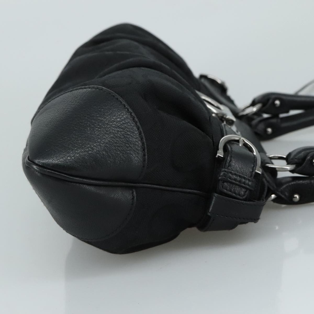 Salvatore Ferragamo Marisa Black Canvas Handbag (Pre-Owned) Size ONE SIZE - 3 Thumbnail