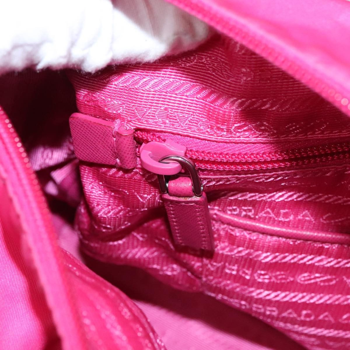 Prada Tessuto Pink Synthetic Handbag (Pre-Owned) Size ONE SIZE - 12 Thumbnail