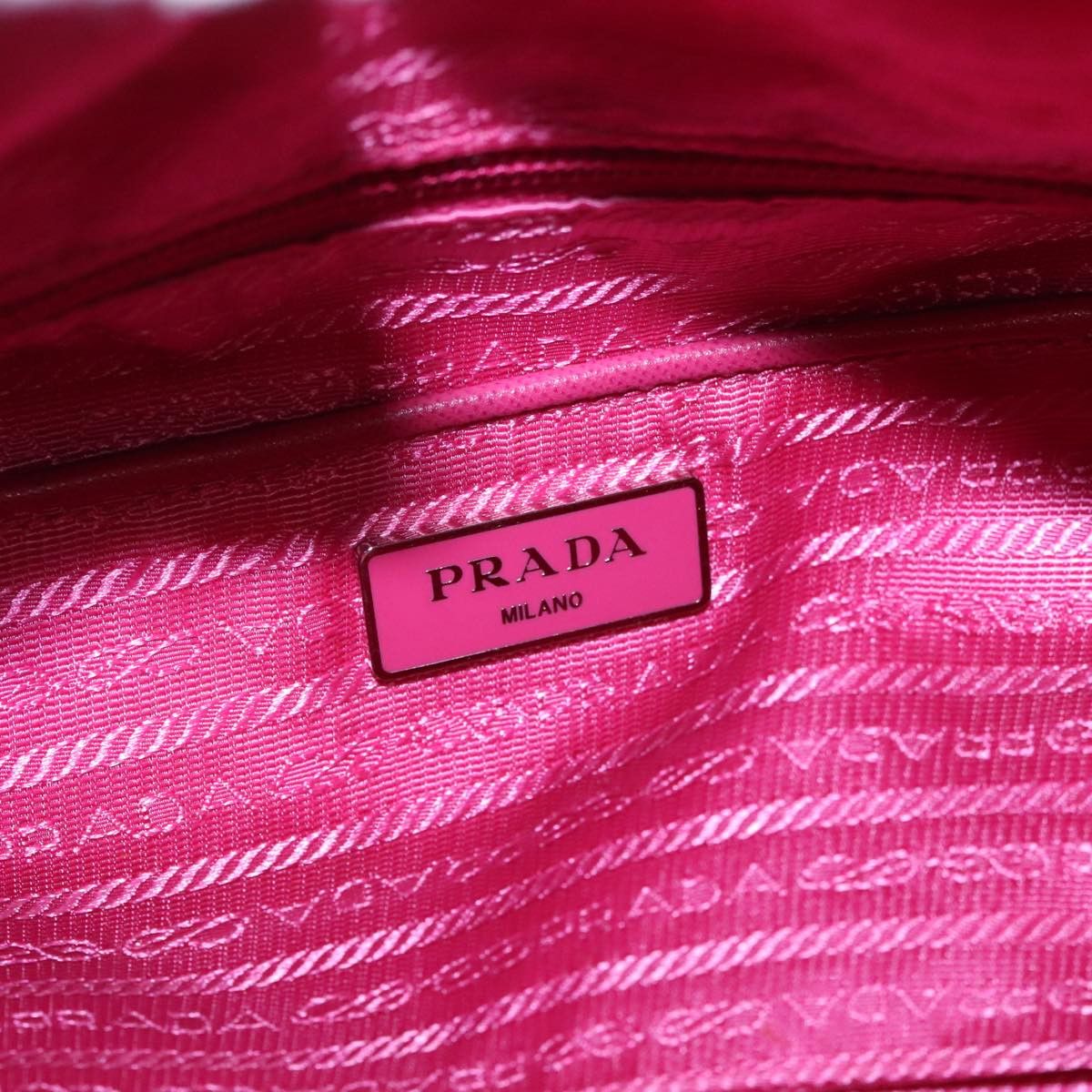 Prada Tessuto Pink Synthetic Handbag (Pre-Owned) Size ONE SIZE - 15 Thumbnail