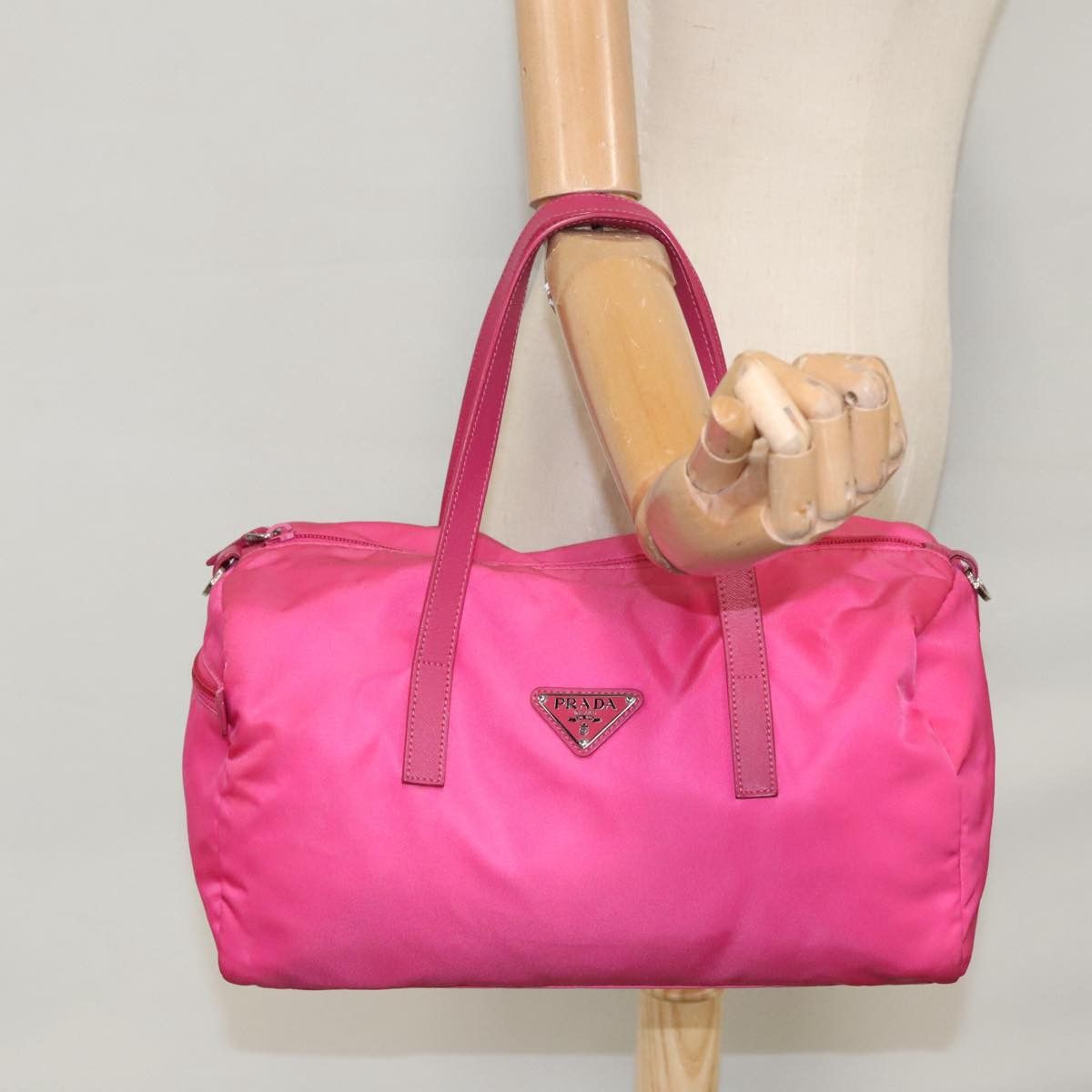 Prada Tessuto Pink Synthetic Handbag (Pre-Owned) Size ONE SIZE - 17 Thumbnail
