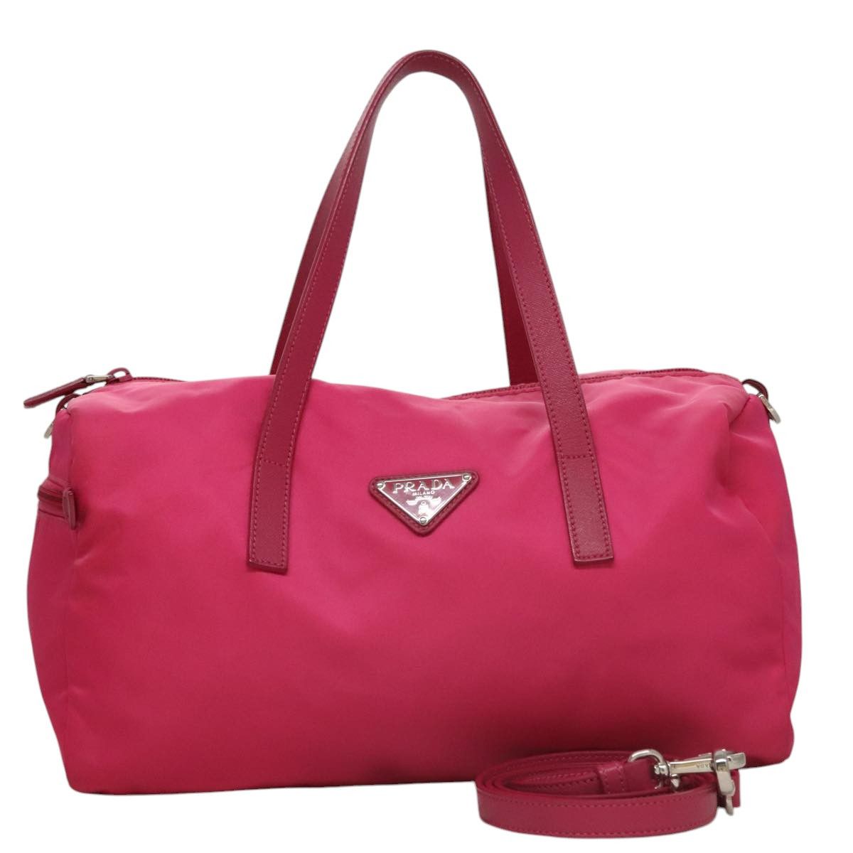 Prada Tessuto Pink Synthetic Handbag (Pre-Owned) Size ONE SIZE - 18 Thumbnail