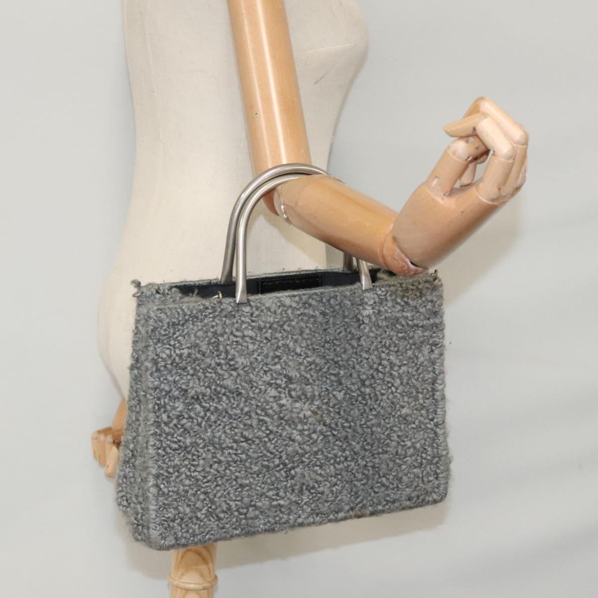 Salvatore Ferragamo Grey Wool Handbag (Pre-Owned) Size ONE SIZE - 14 Thumbnail