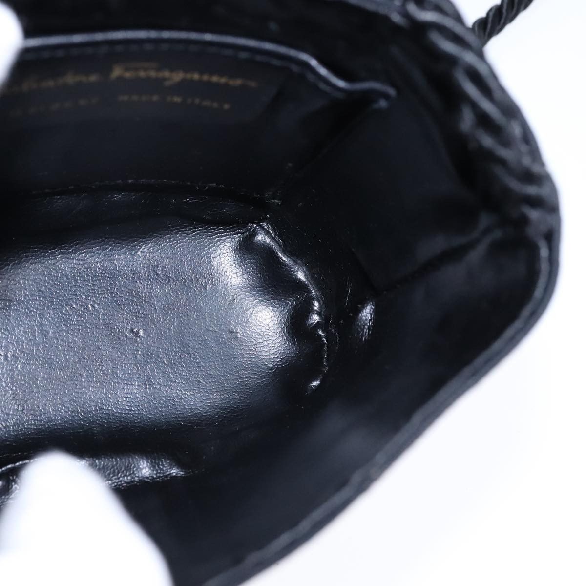 Salvatore Ferragamo Black Canvas Shoulder Bag (Pre-Owned) Size ONE SIZE - 18 Thumbnail