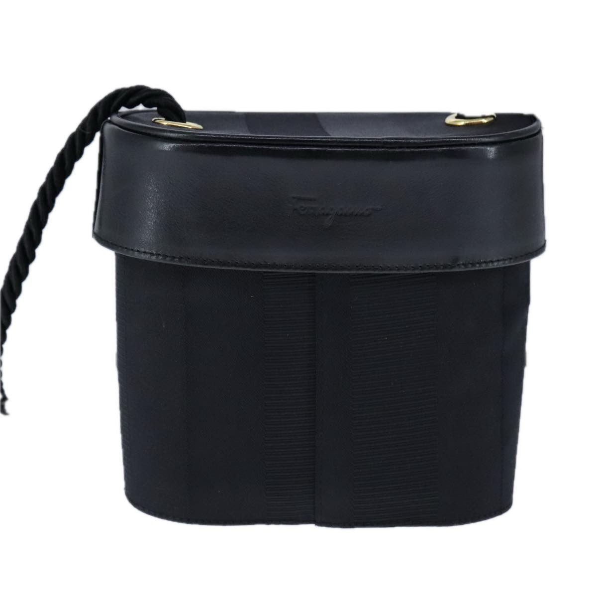 Salvatore Ferragamo Black Canvas Shoulder Bag (Pre-Owned) Size ONE SIZE - 2 Thumbnail
