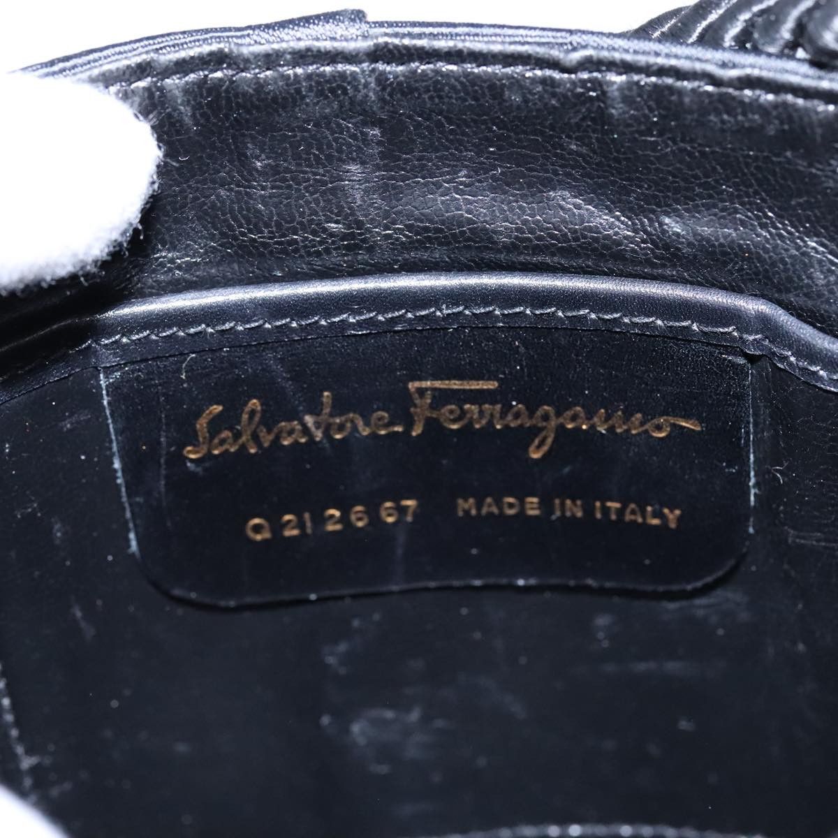 Salvatore Ferragamo Black Canvas Shoulder Bag (Pre-Owned) Size ONE SIZE - 12 Thumbnail