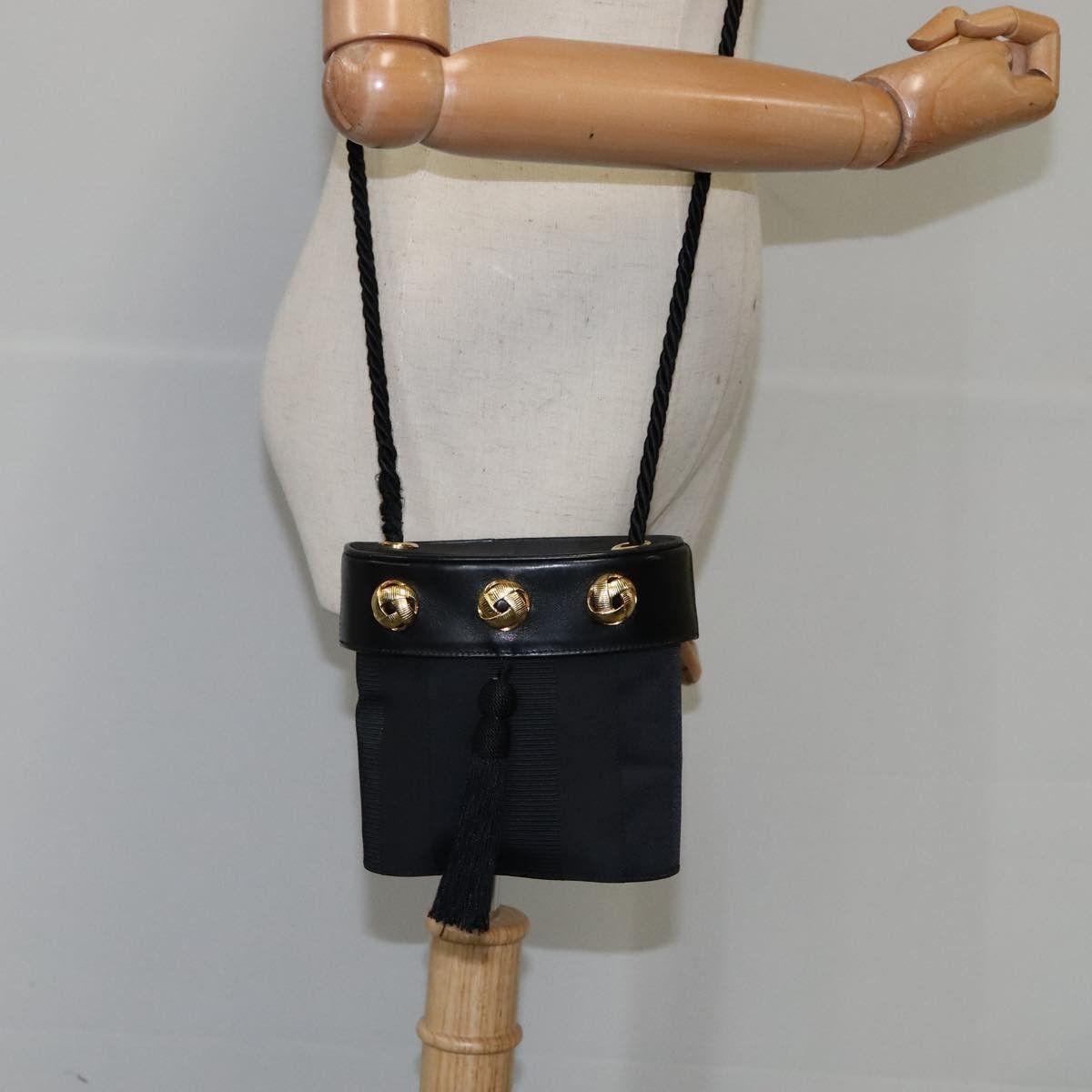 Salvatore Ferragamo Black Canvas Shoulder Bag (Pre-Owned) Size ONE SIZE - 13 Thumbnail