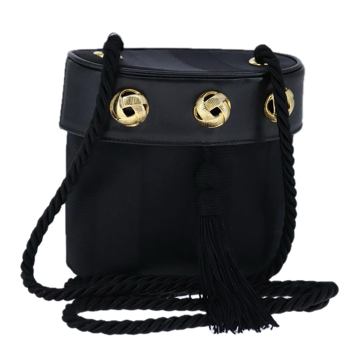 Salvatore Ferragamo Black Canvas Shoulder Bag (Pre-Owned) Size ONE SIZE - 14 Thumbnail