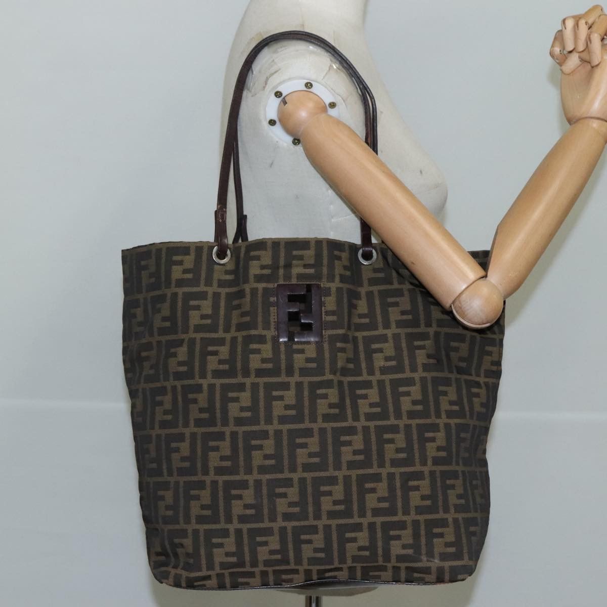 Fendi Zucca Brown Canvas Tote Bag (Pre-Owned) Size ONE SIZE - 14 Thumbnail