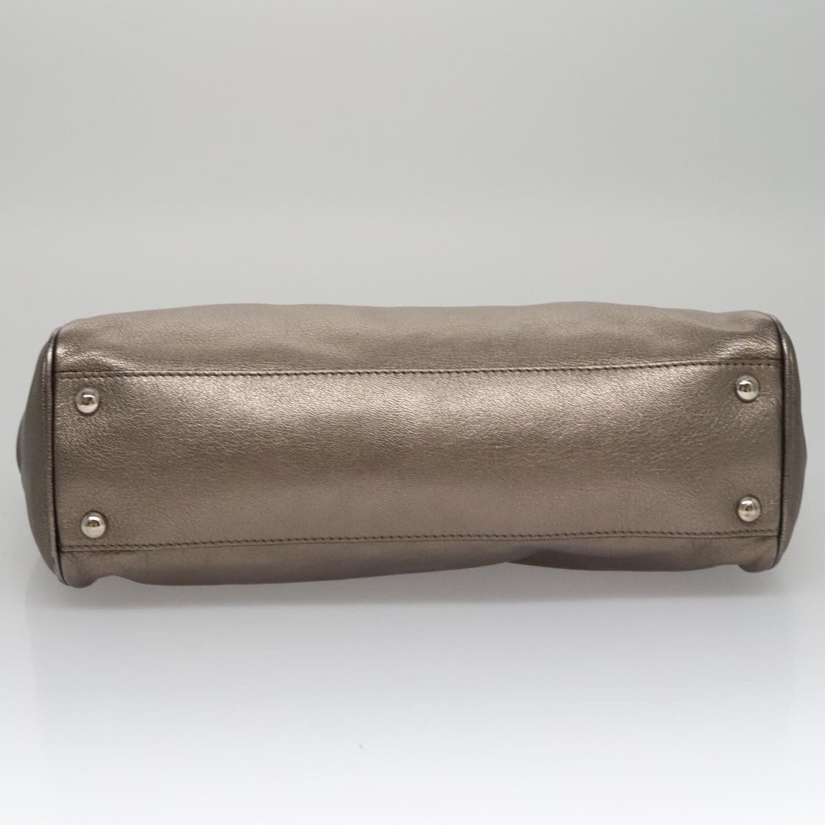 Salvatore Ferragamo Gancini Silver Leather Handbag (Pre-Owned) Size ONE SIZE - 18 Thumbnail