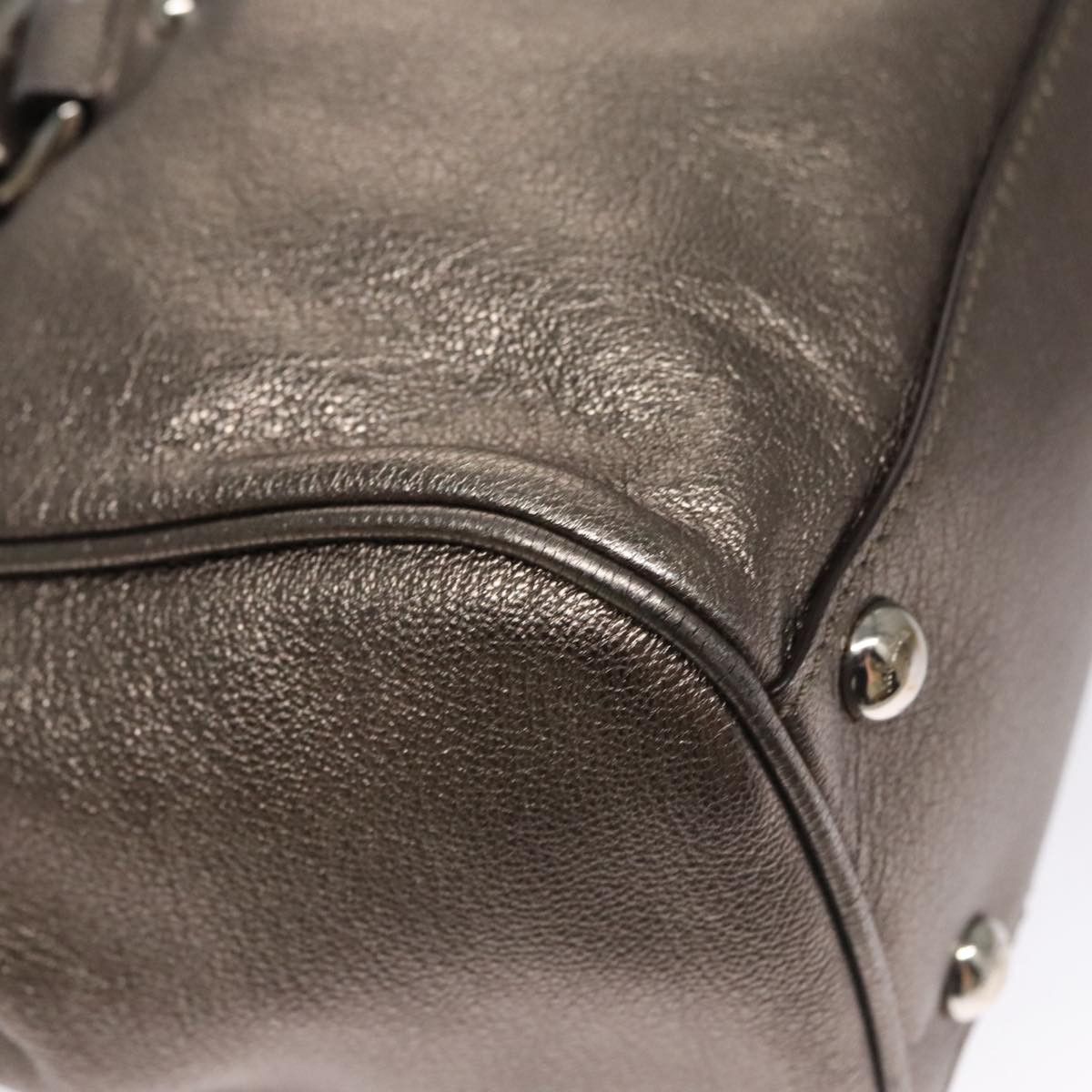 Salvatore Ferragamo Gancini Silver Leather Handbag (Pre-Owned) Size ONE SIZE - 8 Thumbnail