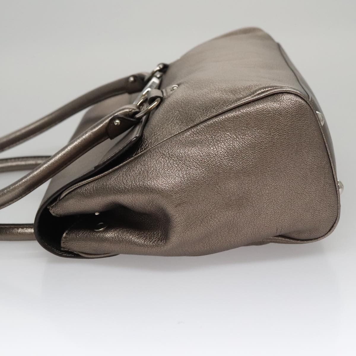 Salvatore Ferragamo Gancini Silver Leather Handbag (Pre-Owned) Size ONE SIZE - 4 Thumbnail