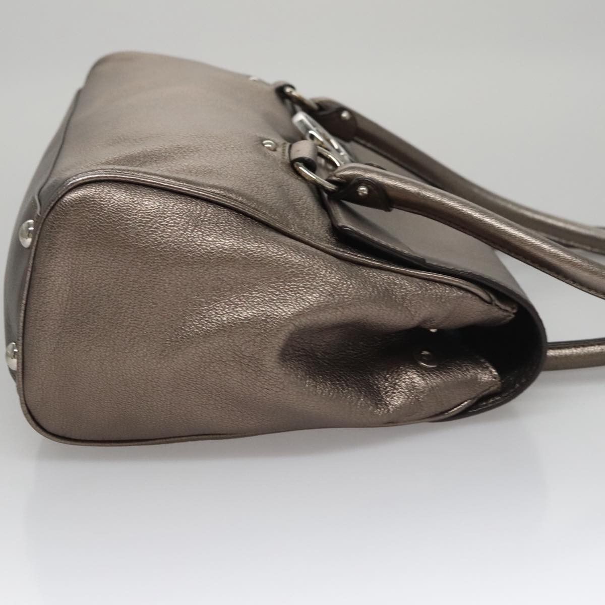 Salvatore Ferragamo Gancini Silver Leather Handbag (Pre-Owned) Size ONE SIZE - 3 Thumbnail