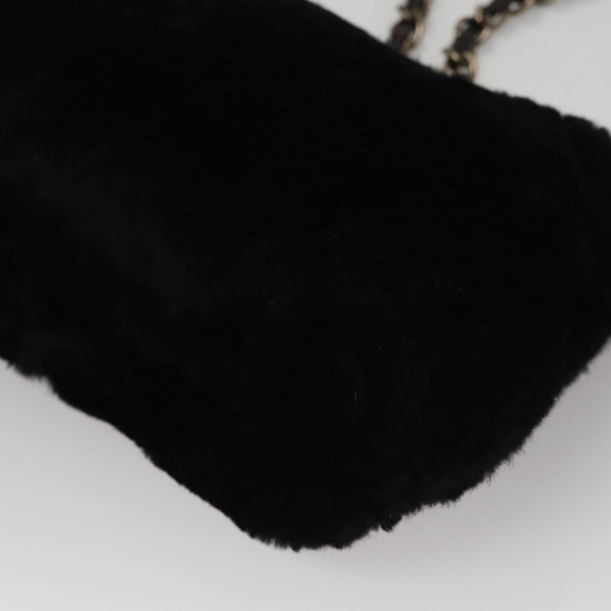 Chanel Coco Mark Black Faux Fur Shoulder Bag (Pre-Owned) Size ONE SIZE - 8 Thumbnail