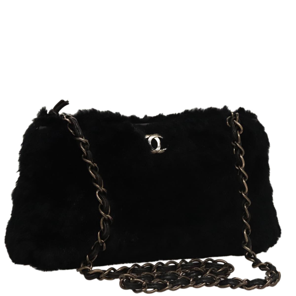 Chanel Coco Mark Black Faux Fur Shoulder Bag (Pre-Owned) Size ONE SIZE - 17 Thumbnail