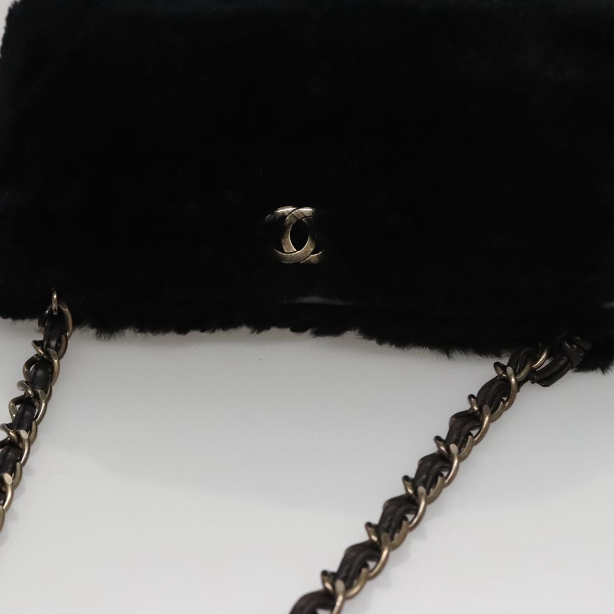 Chanel Coco Mark Black Faux Fur Shoulder Bag (Pre-Owned) Size ONE SIZE - 18 Thumbnail