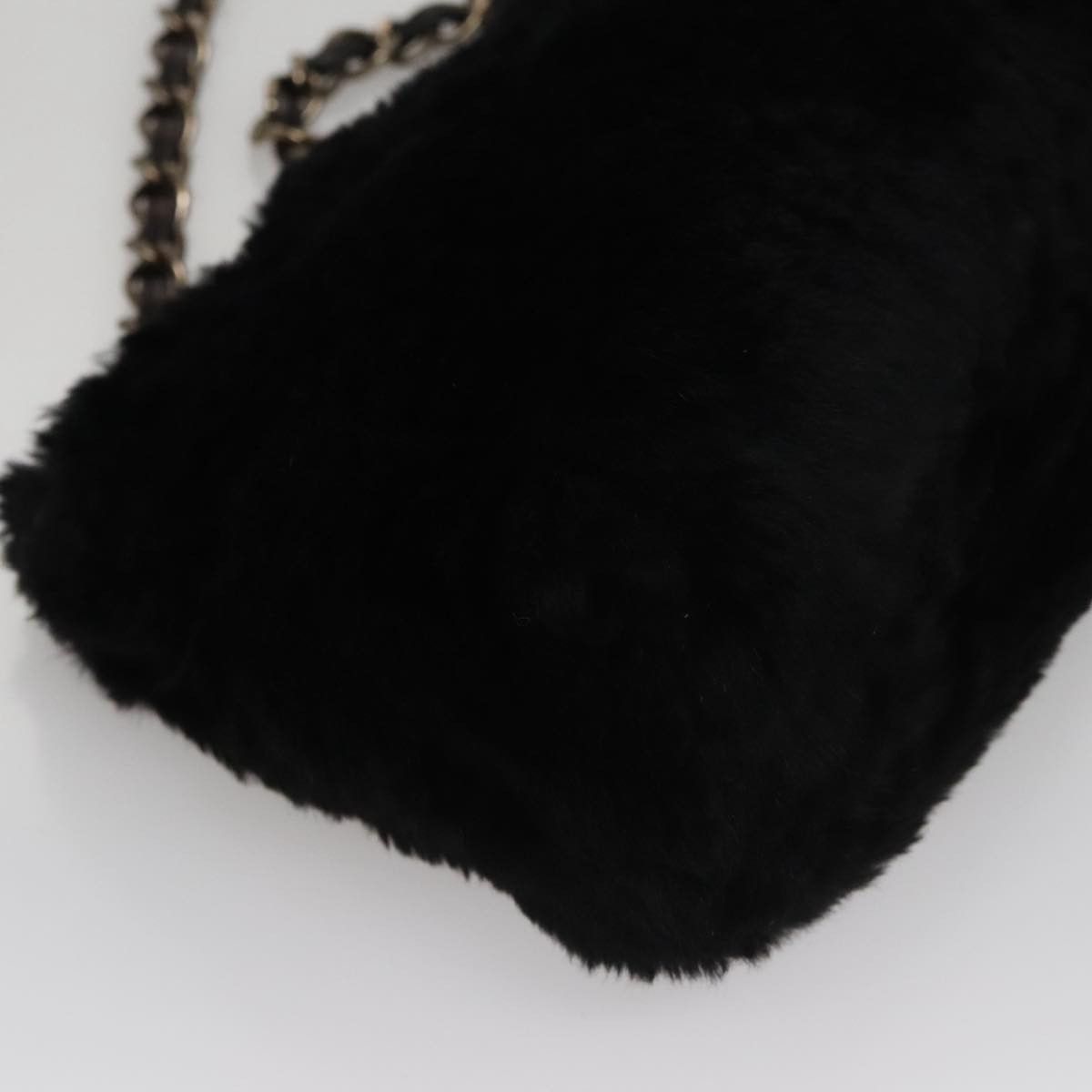 Chanel Coco Mark Black Faux Fur Shoulder Bag (Pre-Owned) Size ONE SIZE - 7 Thumbnail