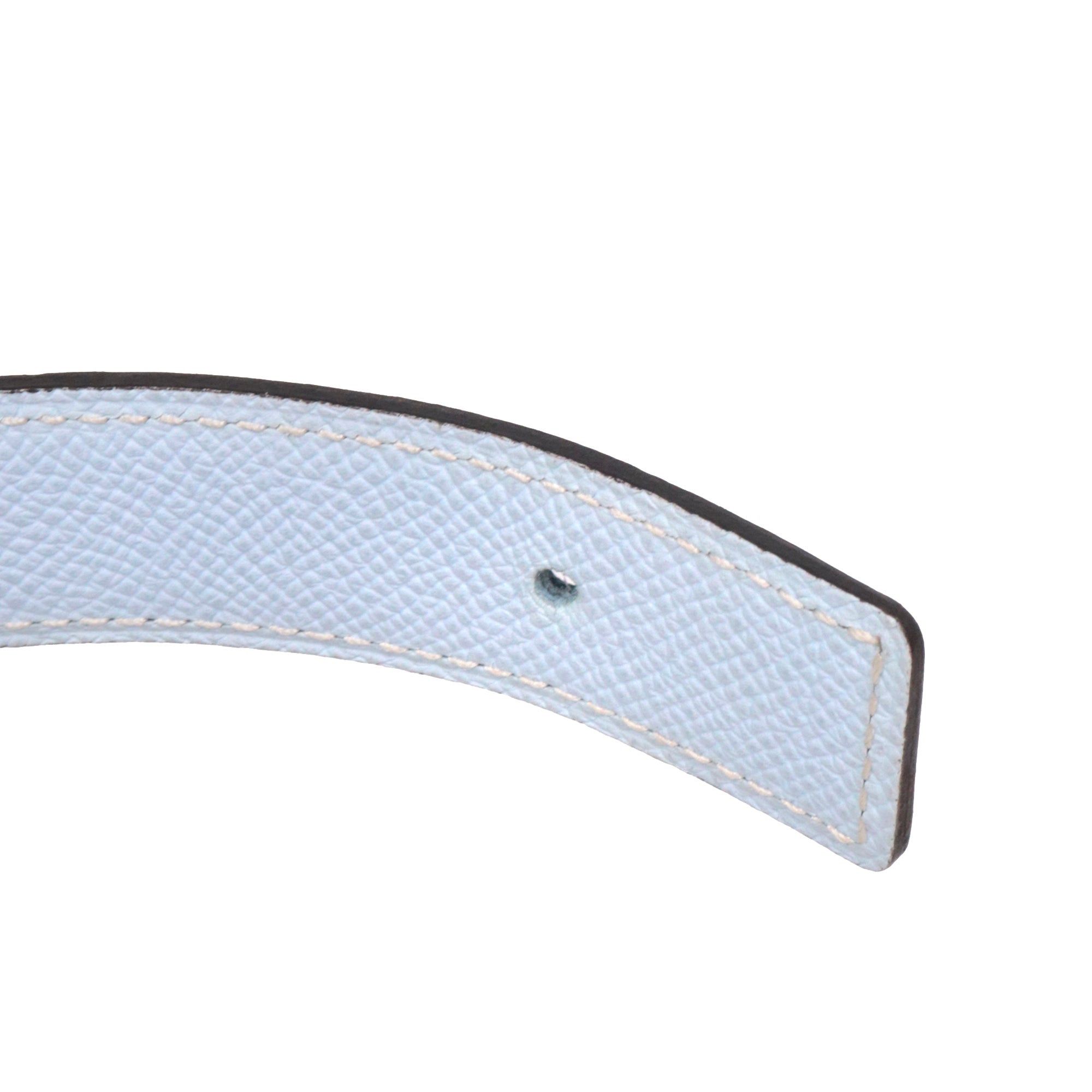 Hermes HERMÈS - Hermès reversible H belt in blue leather (T75) Size ONE SIZE - 4 Thumbnail