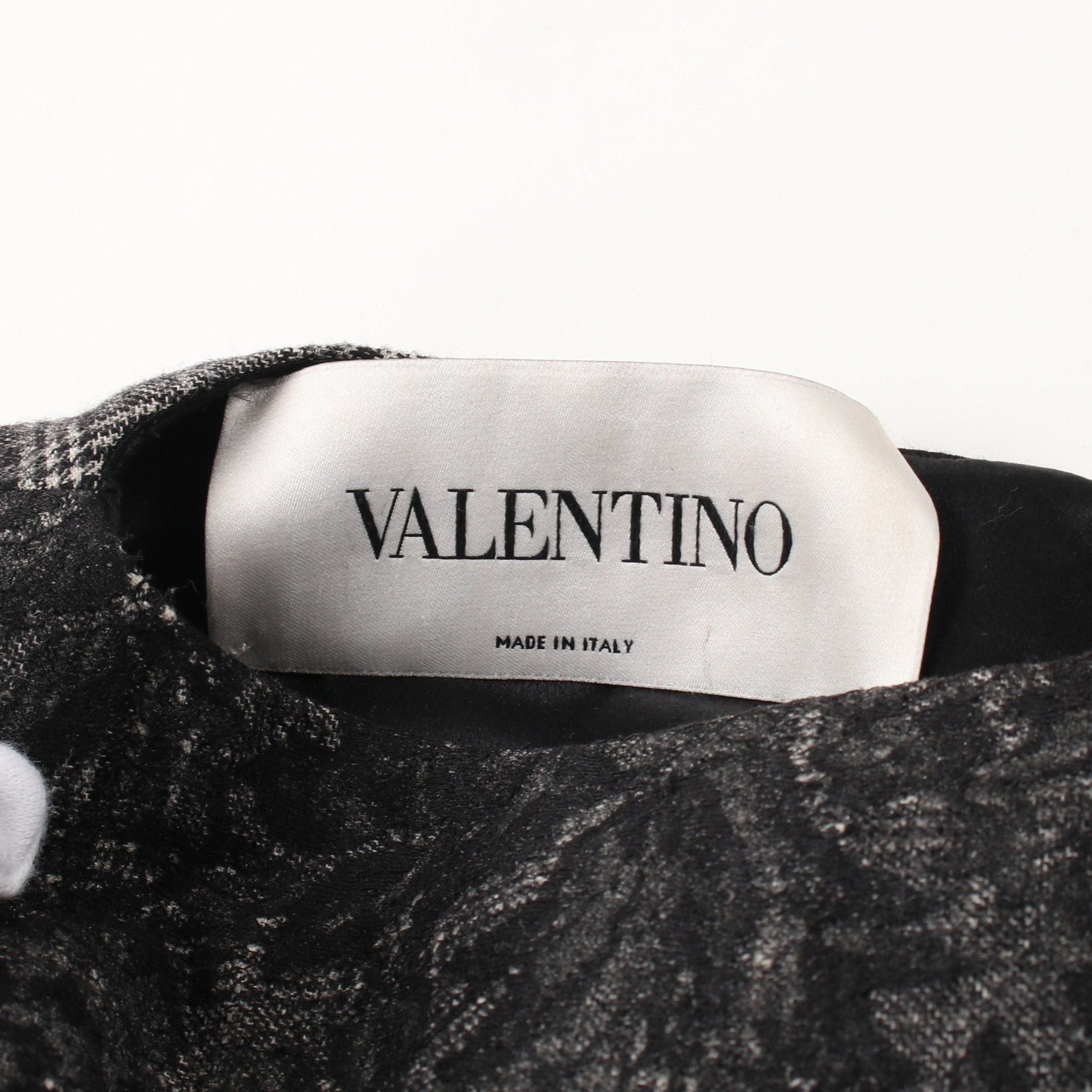 Valentino Valentino One Piece No Sleeve Check Embroidery Wool Gray Size ONE SIZE - 3 Thumbnail