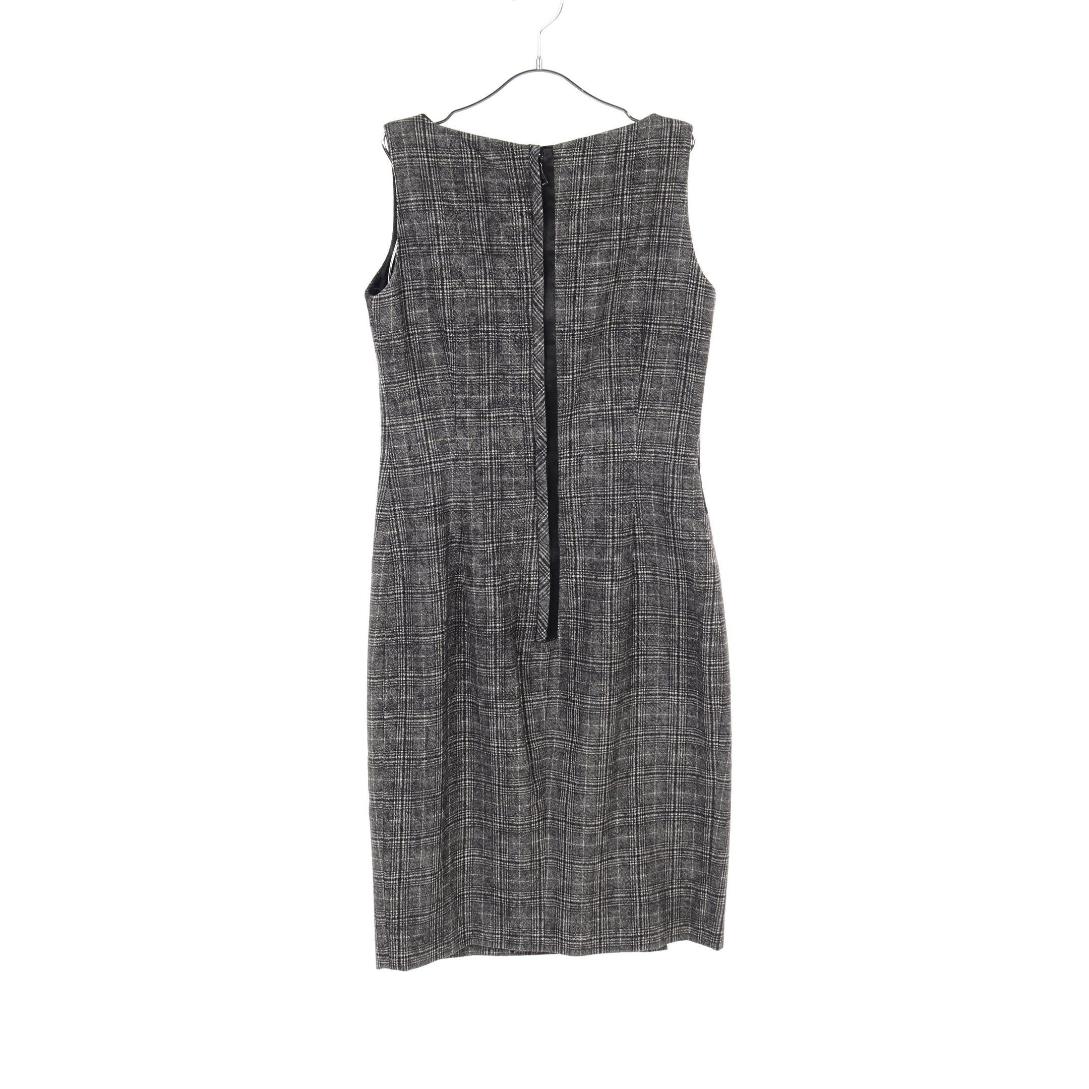 Valentino Valentino One Piece No Sleeve Check Embroidery Wool Gray Size ONE SIZE - 2 Thumbnail
