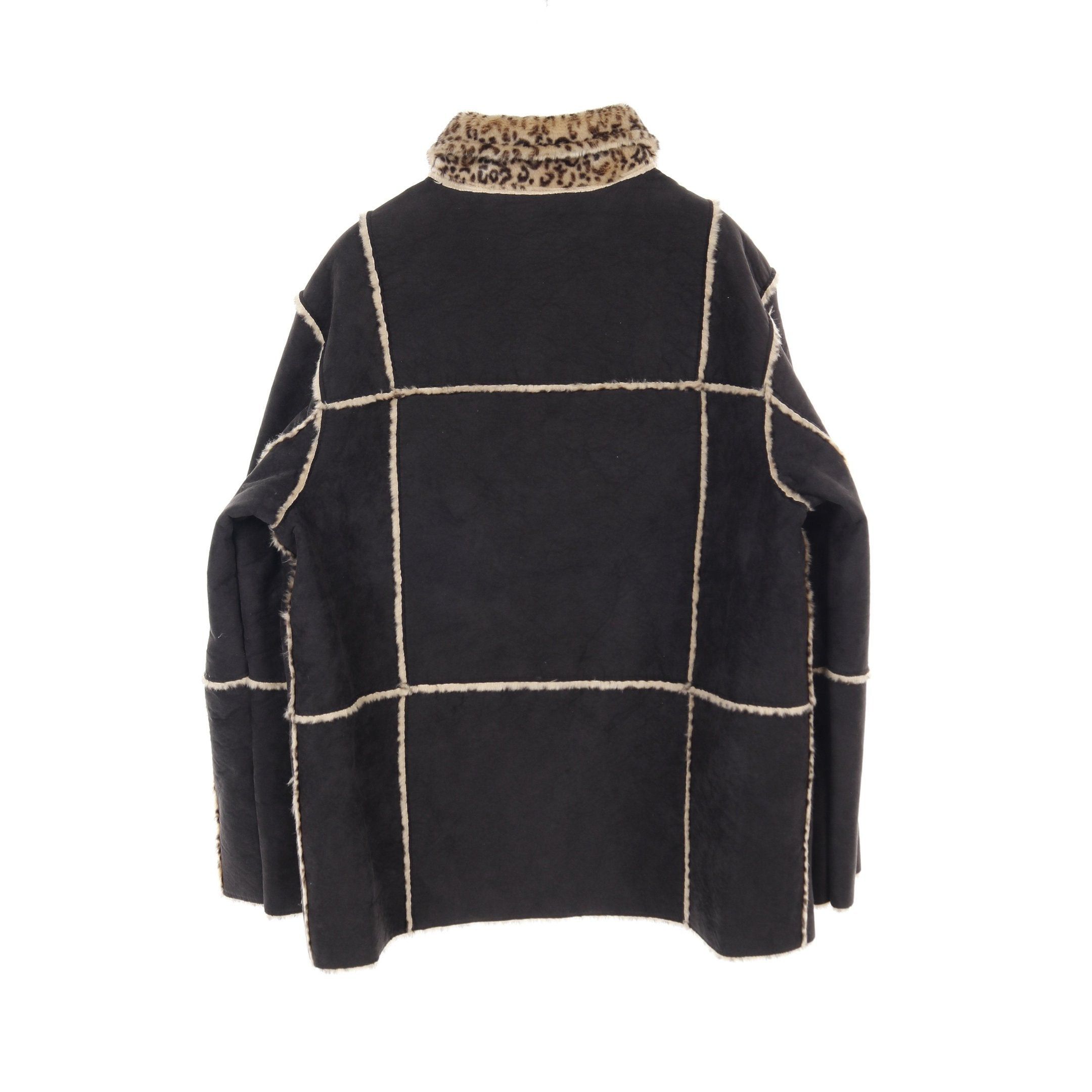Supreme Supreme Reversible Faux Suede Leopard Coat Black Beige Boa Fabric Size ONE SIZE - 2 Thumbnail