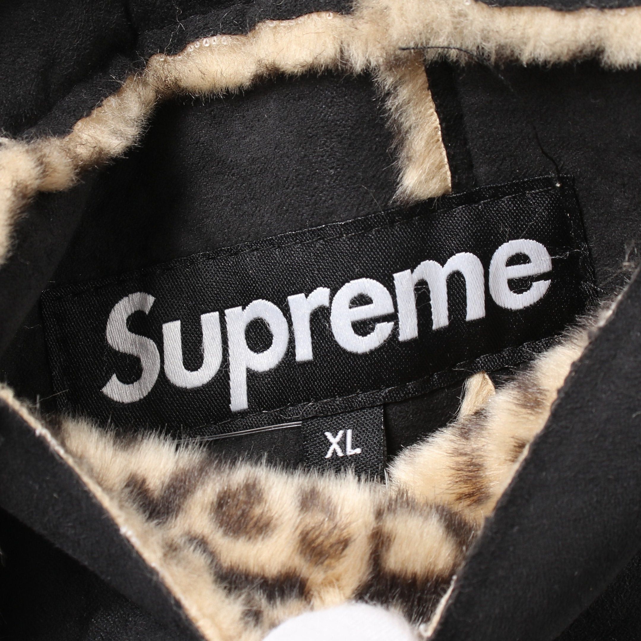 Supreme Supreme Reversible Faux Suede Leopard Coat Black Beige Boa Fabric Size ONE SIZE - 4 Thumbnail