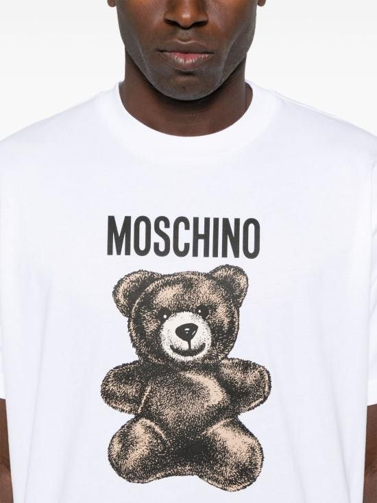 Moschino MOSCHINO Men T-Shirts 251ZZV0710 02411001 White Size US L / EU 52-54 / 3 - 3 Thumbnail
