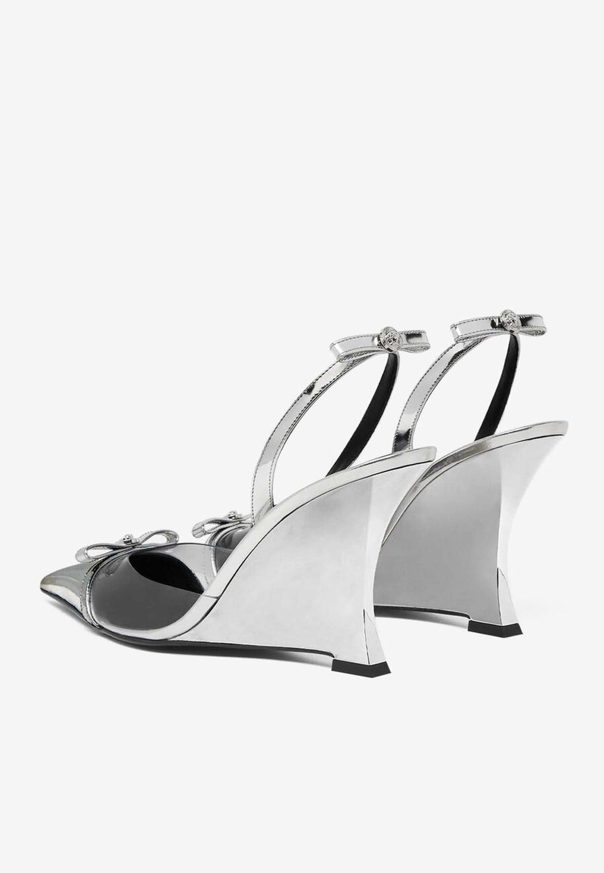 Versace Versace Gianni Ribbon Metallic Wedge Pumps 95mm SIZE 36 Size ONE SIZE - 3 Thumbnail
