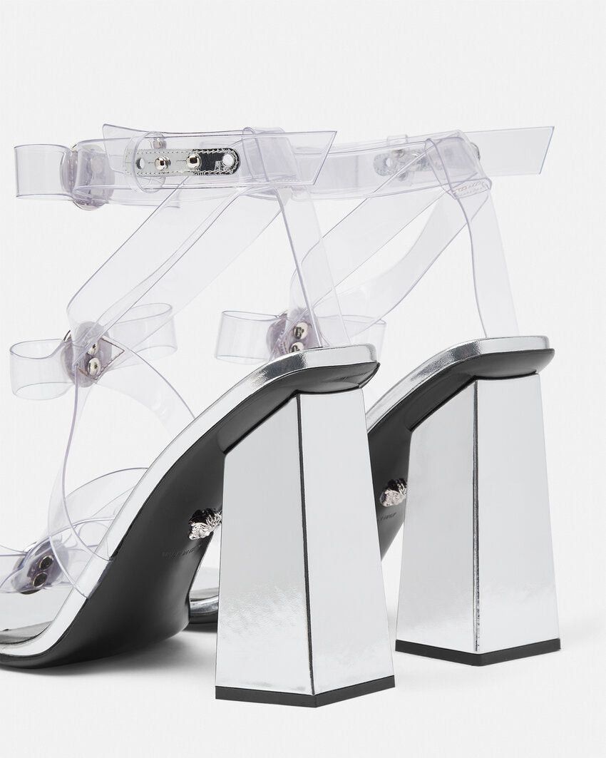Versace Versace Gianni Ribbon Transparent Cage Sandals 105mm SIZE 39.5 Size ONE SIZE - 3 Thumbnail