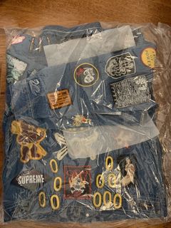 Supreme Patches Denim Trucker Jacket Blue