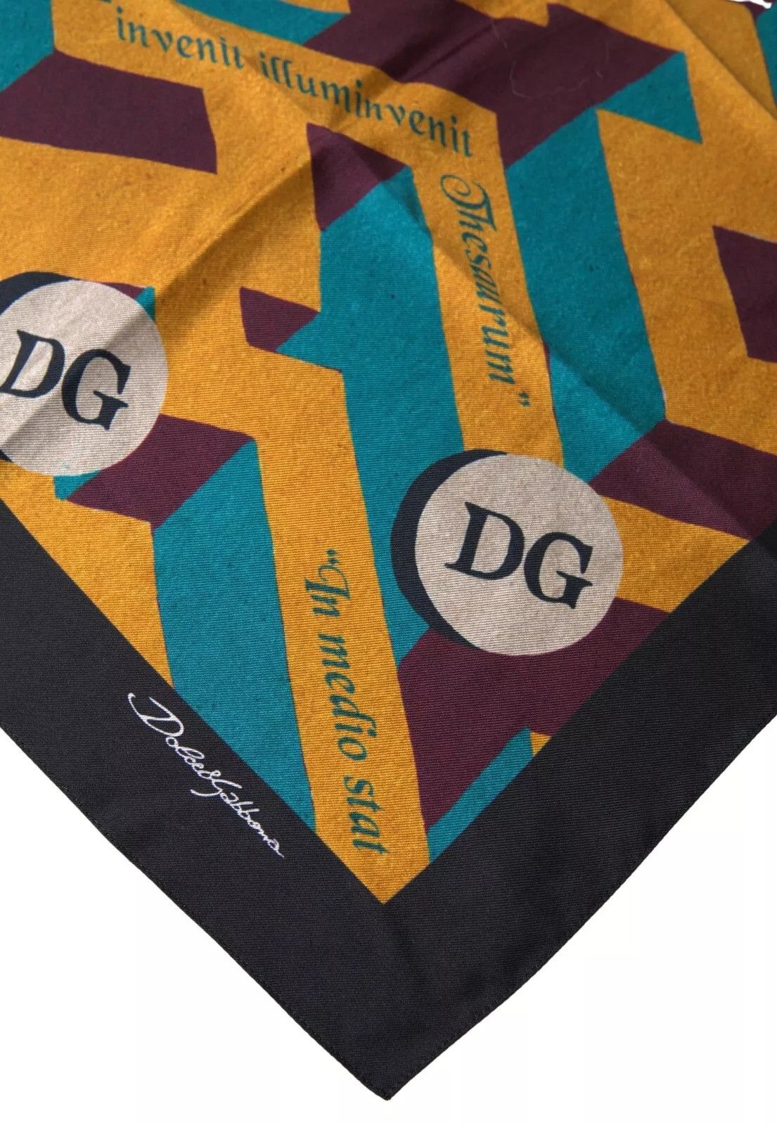 Dolce & Gabbana Multicolor Printed Square Handkerchief Men's Scarf Size ONE SIZE - 3 Thumbnail