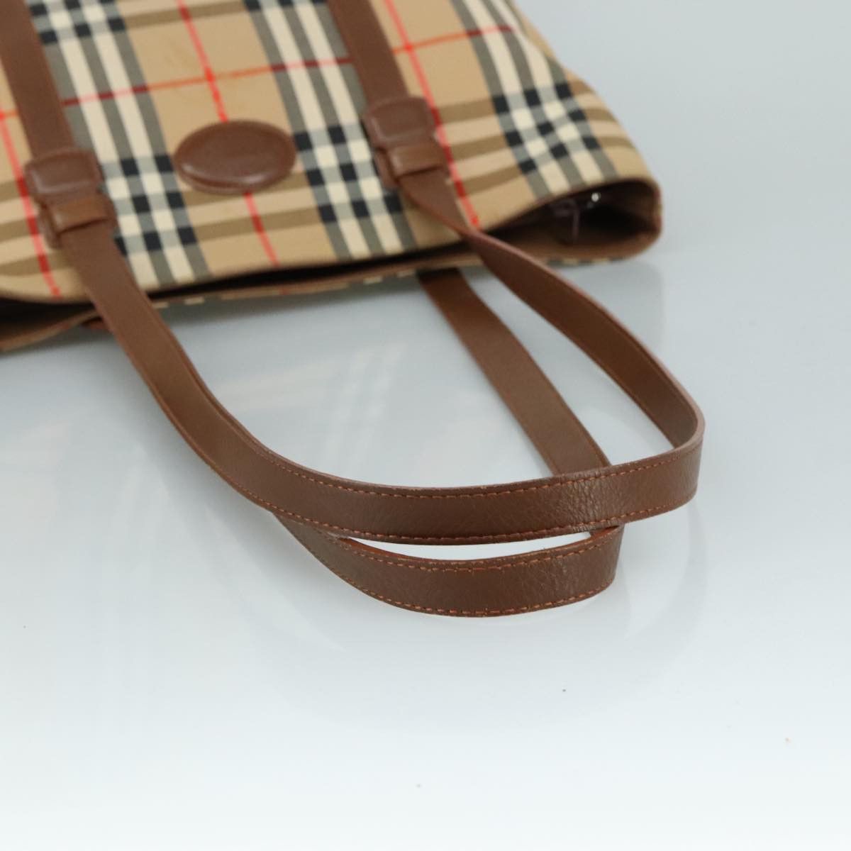 Burberry Nova Check Beige Canvas Tote Bag (Pre-Owned) Size ONE SIZE - 5 Thumbnail